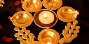 Metal Peacock Urli Diya