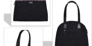 Silk Blend Classic Noir Handbag