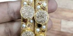 2.6 Inch Stone Work Metal Bangles