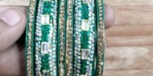 Green Sip Stone Bangles Set