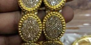 Party Wear Golden Metal Bangles
