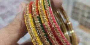 Stone Work Multicolor Glass Bangles
