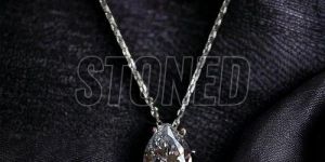 925 Sterling Silver Moissanite and Teardrop Diamonds Pendant