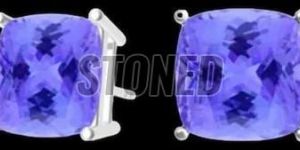 Ladies 925 Sterling Silver Tanzanite Stud Earring