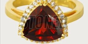 Ladies Garnet Sterling Silver 925 Ring