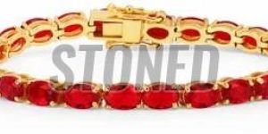 Red Zirconia Tennis Bracelet