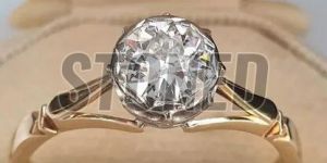 Vintage Diamond Solitaire Engagement Ring in 14k White Gold