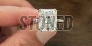 White Moissanite Diamond Engagement Ring