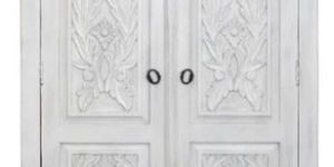 9x4x18 Inch White Wooden Almirah