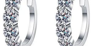 925 Sterling Silver Moissanite Diamond Earrings