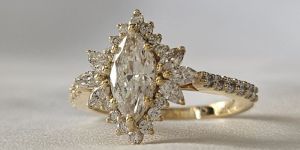Marquise Cut Moissanite Diamond Ring