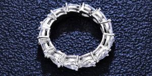 Pear Cut Moissanite Diamond Ring