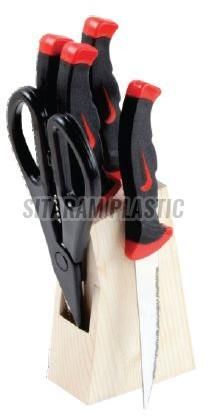 6 Pcs Micro Plus Premium Stainless Steel Knife Set with Wooden Stand