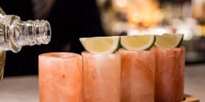Himalayan Pink Rock Salt Tequila Shot Glasses