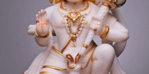 3 Feet Marble Sitting Hanuman Statue
