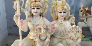 5 Feet Marble Gauri Shankar Statue
