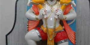 Marble Hanuman Ji Statue with RAM Laxman