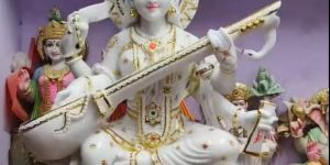 Marble Saraswati Mata Statue
