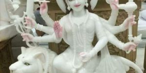 White Marble Durga Maa Statue