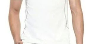 Mens White Polo Neck T Shirt