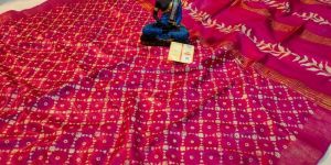 Pure Tusser by Ghicha Zari Border Printed Silk Saree