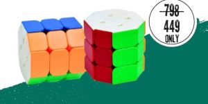 3x3 Stickerless Barrel Speed Cube Combo