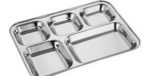 Stainless Steel 5 Compartment Mess Tray