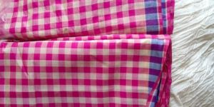 Cotton Silk Check Fabric