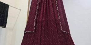 Ladies Unstitched Maroon Designer Bridal Lehenga Choli