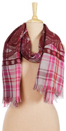 Reptile Tiger Check Dark Maroon Scarf Stylish and Warm Fashion Accessory