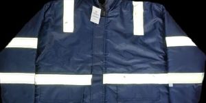 RMS Blue And White Polyester Parka Jacket