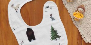 Forest Print Cotton Baby Bib