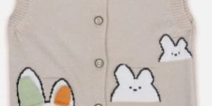 Kids Bunny Print Knitted Vest