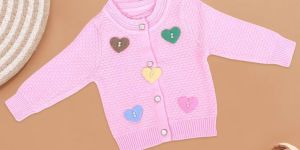 Kids Charming Heart Knitted Cardigan