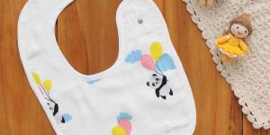 Panda Print Cotton Baby Bib