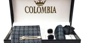 Black Printed Necktie Set