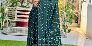 Ladies Pure Gaji Silk Bandhani Saree