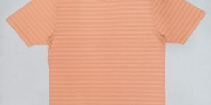 Mens Peach Plain T Shirt