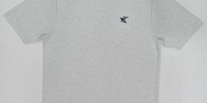 Mens Grey Plain Round Neck T Shirt