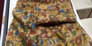 Ladies Linen Kalamkari Saree