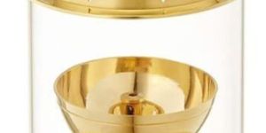 Decorative Brass Glass Oil Lamp