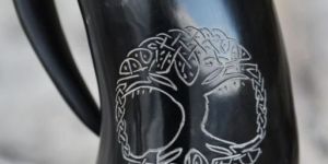 Black Buffalo Horn Drinking Mug