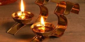 Brass Om Diya