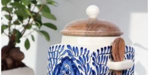 Hand Painted Garden Leafy Air Tight Jar