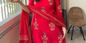 Magic Red Cotton 3Pcs Suit