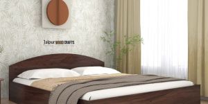 King Size Bed in Walnut Finish with Box Storage