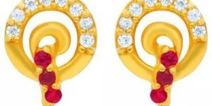 916 Circular 22 KT Womens Gold Studs