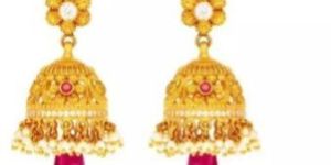 916 Traditionally Crafted 22KT Womens Gold Earrings