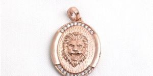 925 Sterling Silver Mens Rose Gold Pendant