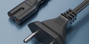 FEDUS Black 2-Pin Universal Replacement AC Power Cord Cable Wire for LED TV